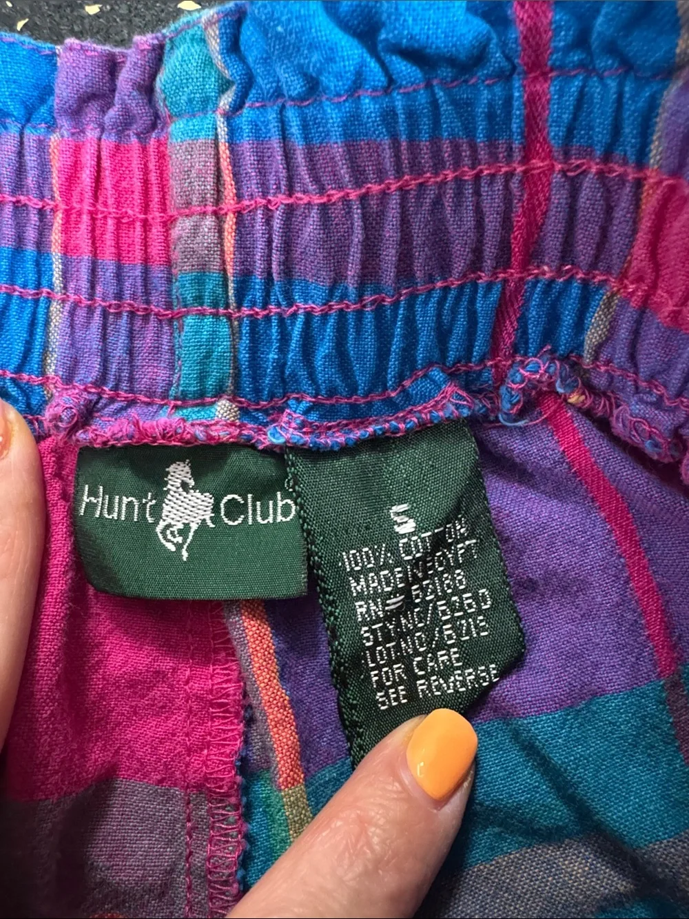 Hunt Club Colorful Plaid Elastic Waist Shorts - Bright Multicolor - Picture 2 of 5